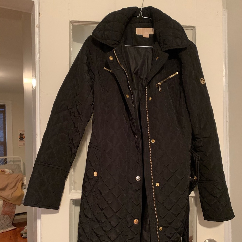 MICHAEL by Michael Kors black coat w gold details